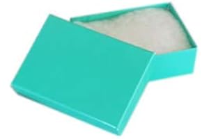 THEDISPLAYGUYS FOR YOUR MODERN LIVING TheDisplayGuys - 100-Pack #11 Cotton Filled Cardboard Paper Jewelry Box Gift Case - Teal Green (2 1/8" x 1 6/8" x 3/4")