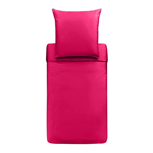 Bassetti Copripiumino singolo in 100% raso di cotone di colore fucsia, dimensioni: 200 x 200 cm - 9234131