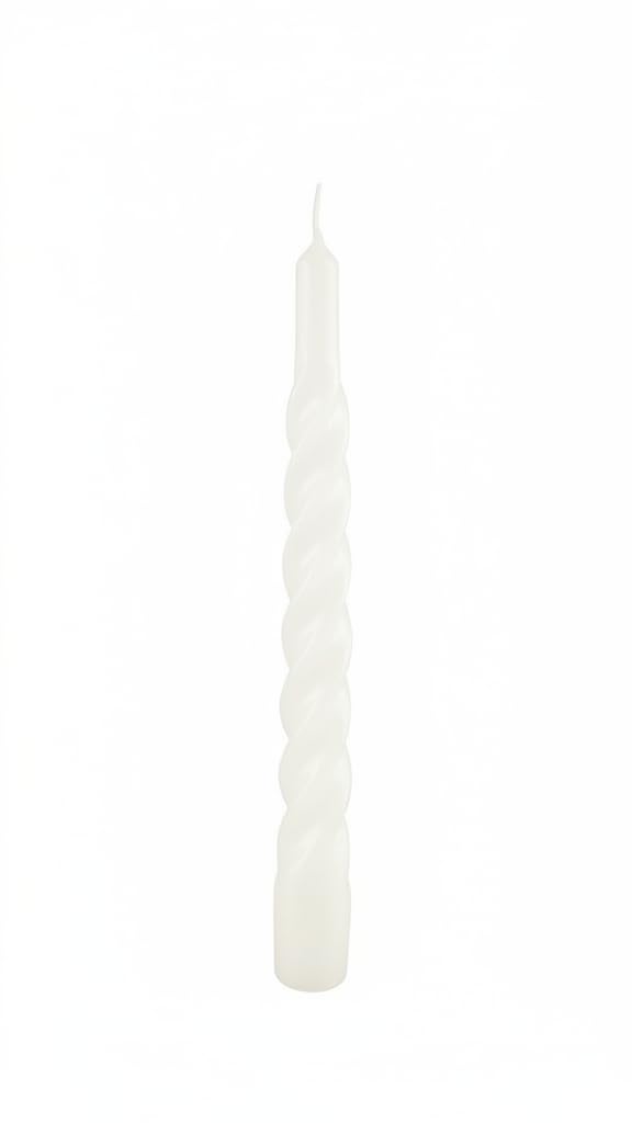 Cereria di Giorgio risthò Lacquer Twisted Candle, Wax Candles, Cream, 2.2 X 2.2 X 21 cm, 3 units