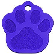 10 Bulk Wholesale Blank Paw Shape Premium Pet Id Tag, 9 Colors to Choose From (Purple)