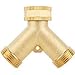 2-way Brass Hose Splitter