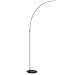 SHINE HAI LED Arc Floor Lamp, Curved Contemporary Minimalist Lighting Design, 3000K Warm White, Linear Light for Living Room Bedroom Office, Black