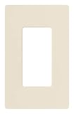 Lutron Claro 1 Gang Decorator Wallplate, CW-1-LA, Light Almond