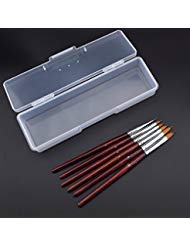 (6pcs Brush+1pc Box)/Set Kolinsky Sable Acrylic Nail Art Brush No.1/2/4/6/8/10 UV Gel Builder Carving Drawing Design Pen Brushes