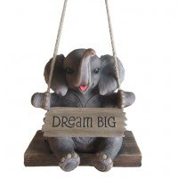Swinging Pach Elephant on Swing w/ Dream Big Sign