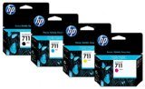 Genuine HP 711 CZ133A, CZ134A, CZ135A, CZ136A Ink Cartridge Set BCYM for HP DesignJet T120, T520 - Retail Packaging