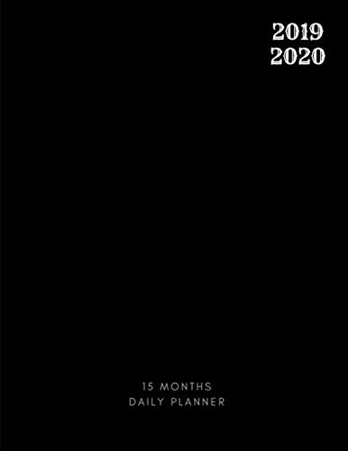 2019 2020 15 Months Black For Men Daily Planner: Academic Hourly Organizer In 15 Minute Interval; Ap by Zen Planner