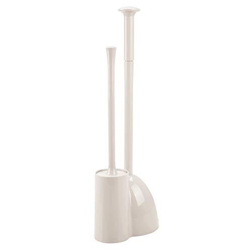 mDesign Hidden Plunger and Brush Set for Toilet Bowl Brush Cleaner