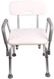 USEFUL Adjustable Medical Shower Chair Bathtub Bench Bath Seat Stool Armrest Back White