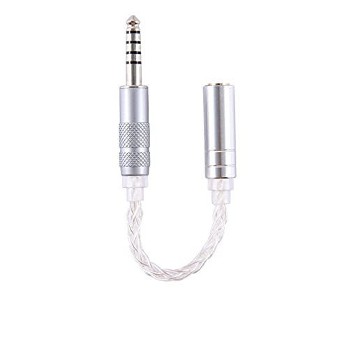 Yaowanguan 4.4mm 5 Pole Balanced Male to 3.5mm Balanced Female Adapter Cable for Sony NW-ZX300A/NW-WM1A/NW-WM1Z/TA-ZH1ES Audio Player/Amplifier,Balanced Silver-Plated Converter Connector 14cm/5.51inch