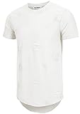 KLIEGOU Men's Hipster Hip Hop Ripped Round Hemline