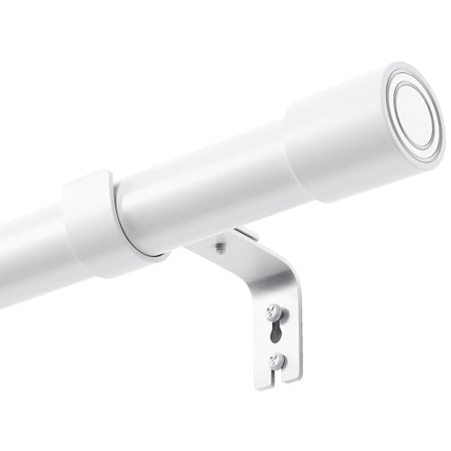 Indoor Curtain Rods Curtain Rod 25 mm Diameter Indoor Curtain Pole for Bedroom Living Room White 84-220 cm