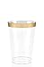 50 Gold Rimmed Clear Hard Plastic Cups | 10 oz. Fancy Disposable Tumblers (50-Pack) by Bloomingoods