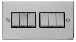 Click Deco VPCH416BK Polished Chrome 6G 2W switch black insert