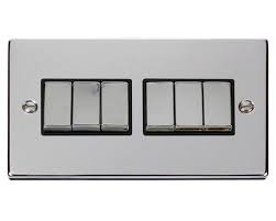 Click Deco VPCH416BK Polished Chrome 6G 2W switch black insert