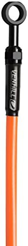 Venhill KAW-3004F - Kawasaki Ninja 300 ABS 2013-2016 Front Braided Stainless Steel Brake Lines - Orange w/Black Banjos and Bolts