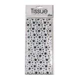 Foil Star Silver Stars Christmas Tissue Printed Patterned Tissue Wrapping Paper Deva Designs 4 Sheets 50 x 70 cm