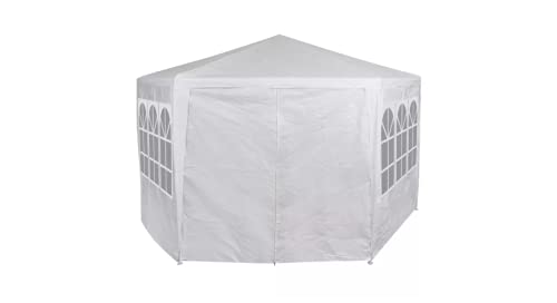 Festzelt mit 6 Seitenwänden Gartenbauten Pavillons und Partyzelte stabil Weiß 2x2 m – Bild 7