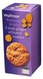 Waitrose Warming and Spicy 8 STEM GINGER ALL BUTTER COOKIES 200G.