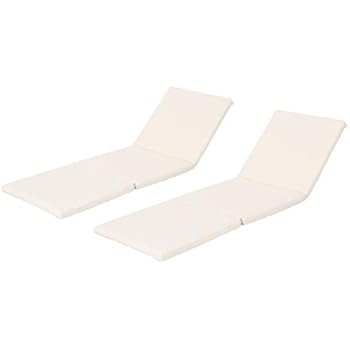 Christopher Knight Home 303999 Jessica Outdoor Water Resistant Chaise Lounge Cushion (Set of 2), Cream