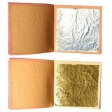 10 Blatt Silber Lebensmittel 4 cm Seite + 10 Stück, Blattgold essbar von 3,5 cm Seite