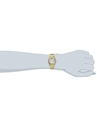 Reloj Calendario Seiko para mujer con esfera blanca y vestido dorado.