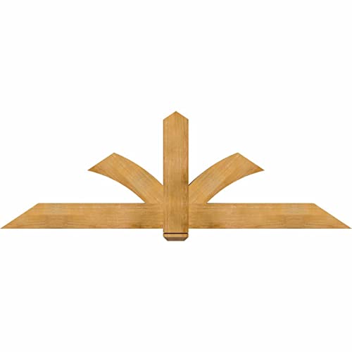 Ekena Millwork 84"W x 28"H x 4"D x 6"F, 8/12 Pitch, Redmond Rough Sawn Timber G…