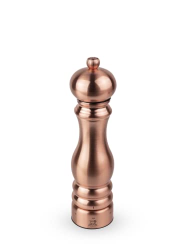 PEUGEOT - Paris Chef uSelect 22 cm Pepper Mill + Pepper Included - Made Of Stainless Steel - 6 Predefined Grind Settings - Made In France - Copper Colour