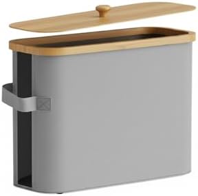 Recipiente de papel higiénico, 12 rolos, 33 x 45 x 16 cm, tecido, bambu, cinzento