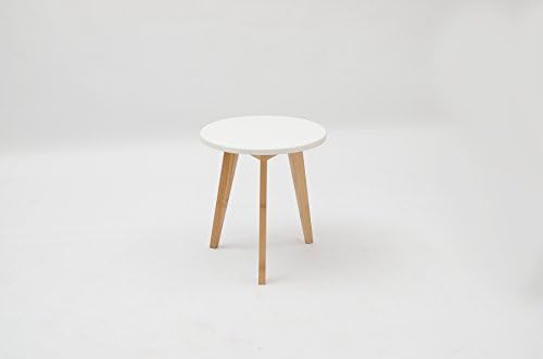 Pallamila Three Legged Bamboo End Table | Modern Round Coffee Table | Environmentally Friendly Side Table for Coffee, Books &amp; Plants (15.7 Inch)
