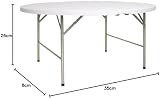 Bolero 5Ft Round Folding Table Commercial Restaurant Bar Cafe HDPE Steel Frame view 2