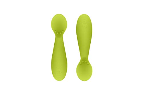 ezpz Tiny Spoon - Silicone Feeding Spoon Twin Pack (Lime)