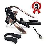 Wine Bottle Opener Set - Corkscrew Opener - Rabbit Wine Opener Kit - Foil Cutter - Stand - Extra Spiral - Easy Open Wine Bottle