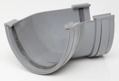 Polypipe Polyflow Deep Capacity [GREY] ANGLE 135 DEGREE RD504 for 117mmx 75mm PVCu half round deepline guttering systems