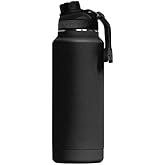ORCA Hydra 34oz | Insulated, Stainless Steel Water Bottle with Powder Coat Finish & Silicone Grip Whale Tale Handle, Dishwasher Safe Sports Bottle — Black