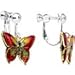 Body Candy Handcrafted Red Butterfly Clip On Dangle Earrings