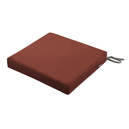 Classic Accessories Ravenna Water-Resistant 21 x 19 x 3 Inch Patio Seat Cushion, Spice, Chair Seat Cushion