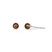 Baltic Amber Bead Stud Earrings Sterling Silver 4mm