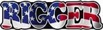 Rigger American Flag Hard Hat Sticker - 3" x 1"