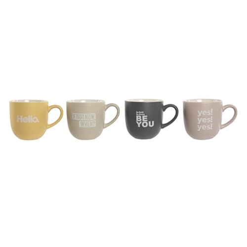 MUG SET 4 PORCELANA NEW BONE 13X9X9,4 410ML, ROSA