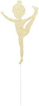 Gymnastics Cake Glitter Topper - any color