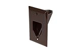 DataComm Electronics 45-0001-BR 1-Gang Recessed Low Voltage Cable Plate - Brown