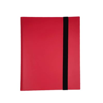 Guardz Binder - 9 Pocket Strap Trading Card Album Folder - 360 Side Loading Pockets (Red)