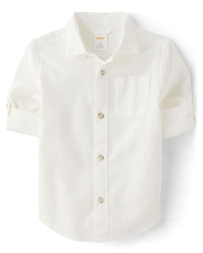 Gymboree,and Toddler Long Sleeve Button Up Shirts,White,12-18 Months