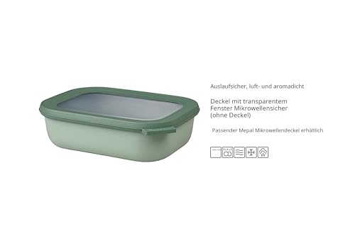 Mepal Multi Bowl Cirqula Rectangular - Mikrowellen Geschir - Geeignet als Luftdichte Aufbewahrungsbox für den Kühlschrank, Mikrowellengeschirr & als Frischhaltedosen - 1000 ml - Nordic black thumbnail 3