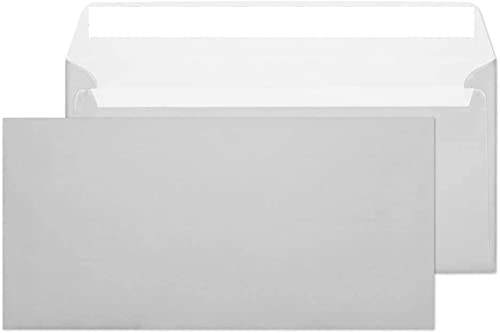 DL Coloured Envelopes for Greeting Cards Wedding Invitations Crafts Business Office 110mm x 220mm - Pack of 25 Envelopes (Metallic Silver Peel & Seal)