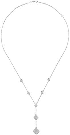 Diamond Pave Lariat Station Necklace 