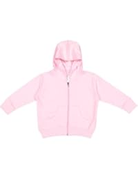 Rabbit Skins Toddler Full-Zip Fleece Hooded Sweatshirt, Pink, 2T, Small