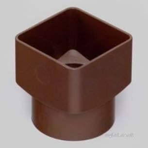 O'SO EEZY RLE2BR Brown 65mm Square to 68mm Round Drain dowbpipe Adaptor