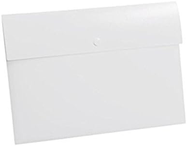 Set of 2 in 1 assorted Colors Thick Envelope A4 File Folder Organizer Expanding Document Bag with Snap Button Closure Office School (White)